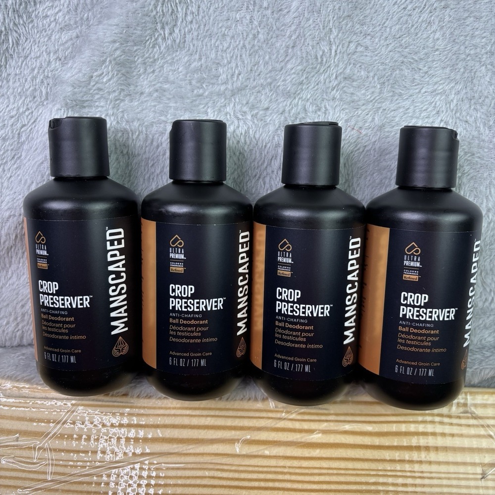 MANSCAPED The Crop Preserver, Anti-Chafing Men's Ball Deodorant (4 Pack) 3 fl oz